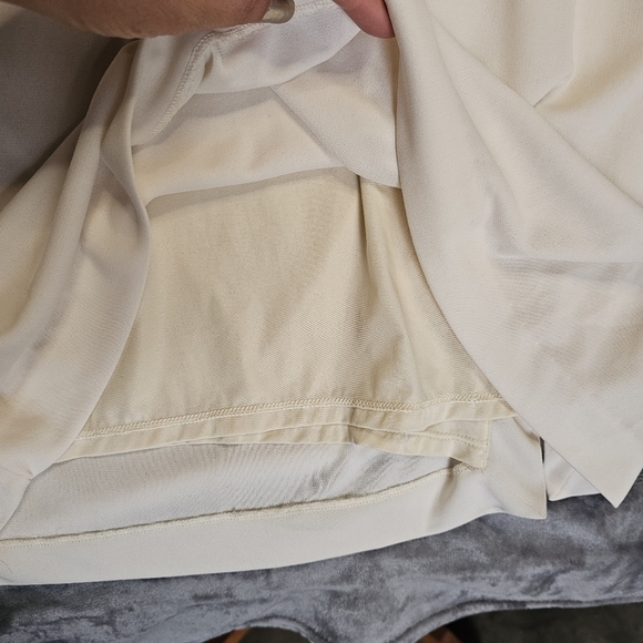 Halston Heritage Sleeve Dress With Sheer Contrast and Side Leg Slit Size 14 New - Picture 13 of 16